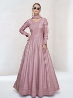 Pink Lavender Premium Silk Anarkali Gown